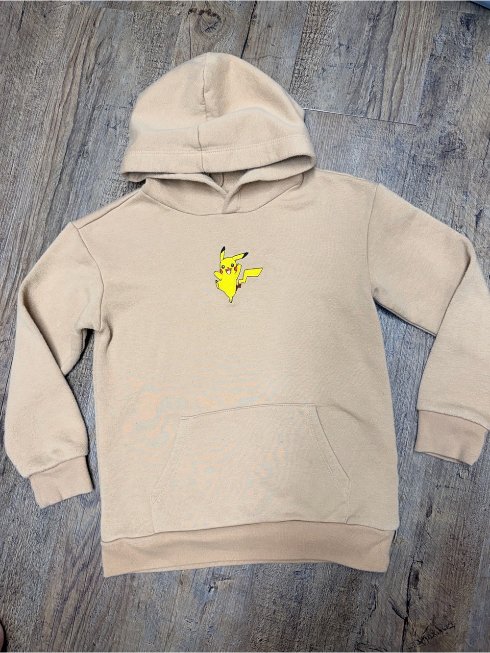 Pokémon Kids Pikachu Hooded Sweatshirt - Tan size medium (8)